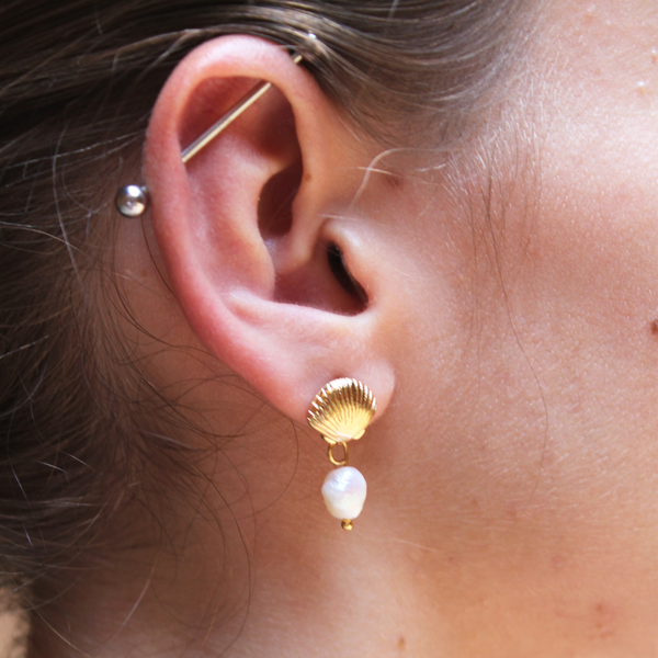 Boucles d'oreilles BLISS - Pompons et Coquillages